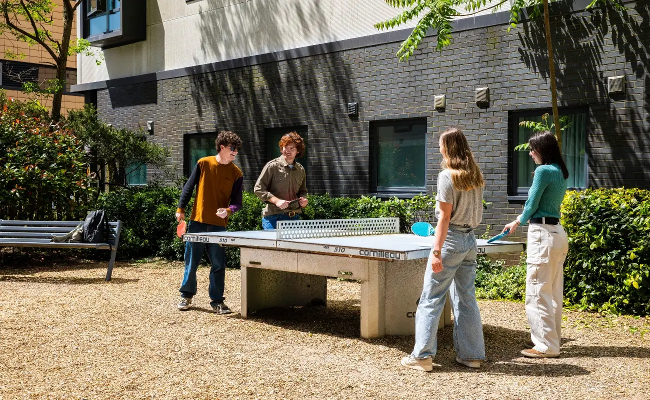 Students in the courtyard