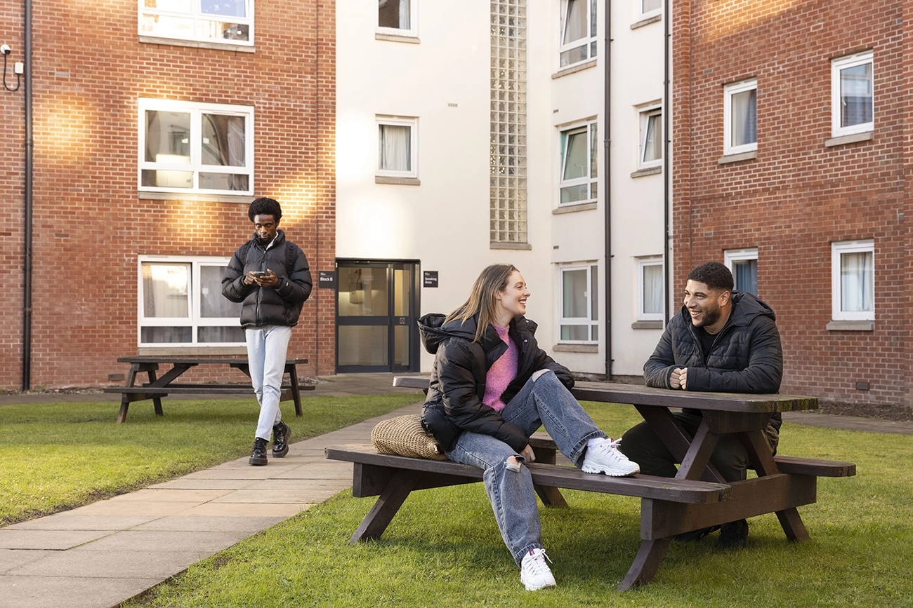 Students in the courtyard